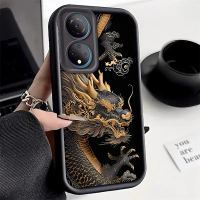 เคสโทรศัพท์มังกร, สำหรับ Honor X7, ป้องกันการตก, กันกระแทก, ฝาหลัง TPU อ่อน, เคส