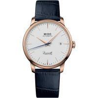 MIDO 美度錶 BARONCELLI 簡約超薄機械腕錶-白x黑39.5mm M0274073626100