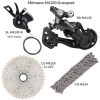 Shimano DEORE M4100 Groupset MTB Mountain Bike M4100 Groupset 10-Speed 11-42T 11-46T Rear Derailleur Shift Lever Cassette Chain