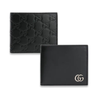 【GUCCI 古馳】GG小牛皮Marmont/壓紋八卡男短夾(多款任選)