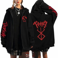 Sweater Hoodie Zipper - Berserk Gothic Premium Unisex Anak Dan Dewasa Streetwear Oversize Tebal & Ny
