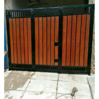 Pagar Minimalis kombinasi GRC motip serat kayu