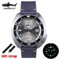 Heimdallr Men's Titanium Turtle Diver Watch Sapphire Crystal 200m Water Resistant NH35 Automatic Mechanical Titanium Strap Watch