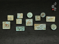 古玩雜項收藏 純銅仿古印章 銅印章仿古十二生肖銅印章一套12個1入