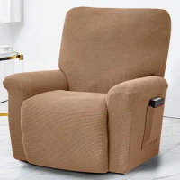 Durable Super Stretch Chair Sofa Slipcover Polyester Massage Slipcovers Non Slip Side Pocket Jacquard Cover for Club