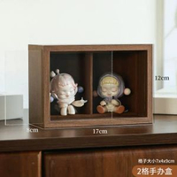 木質手辦收納盒防塵盲盒擺件收納陳列公仔穀子娃娃周邊展示置物架