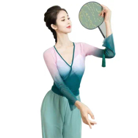 Woman Chinese Traditional Dance Clothes Top + Pants Square Performance Hanfu Vestidos De Danza Oriental Festival Costume Woman