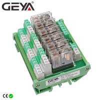 Big Sale GEYA 2NG2R 6 Channel Relay Board Electronic DPDT PLC 12V 24V AC DC Relay Board 2NO 2NC