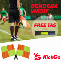 KickGo Bendera Wasit Hakim Garis Offisde Linesman Sepak Bola Voli Stainless Sepasang 2pcs