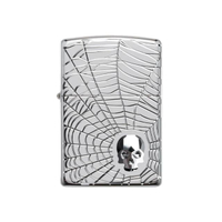 ไฟแช็ก 29931 Spider Web Skull Design (with 3-D Swarovski® crystal skull) (สีเงิน)