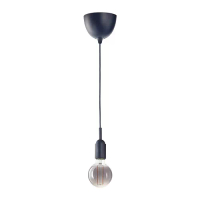 GRÅVACKA/MOLNART 吊燈附燈泡, 深藍色/灰色/透明玻璃