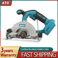 ATO Brushless Circular Electric Saw 5 inch Blade Cordless Circular Saw Woodworking Cutting Sawing For Makita 18V Battery