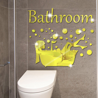 LZD 1mm Thickness Acrylic Mirror Sticker  SM264 Bathroom Bathroom Bathtub Mirror Wall Sticker   System