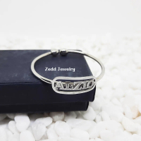Zedd Jewelry - Gelang Nama - Gelang Step Monel Custom Nama - nama ALZIO hanya contoh