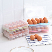 15格雞蛋收納盒 冰箱 保鮮盒 便攜 防碰 廚房 塑料 雞蛋盒 蛋托 居家用品 帶蓋 疊加 食物 料理 冷藏 分格 密封【Z117】MY COLOR