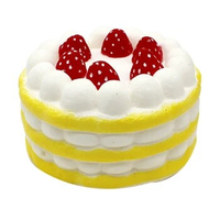 Squishy Toy Strawberry Cake Sensory Fidget Vent Ball Novelty Prank Gag Stress Relief Play Food Office Kid Birthday Gift P31B