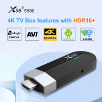 X98 S500 2.4G/5G WiFi 4K Smart TV Stick Android 11 Amlogic S905Y4 H.265 HEVC BT Set Top Box Media Player Mini TV Stick
