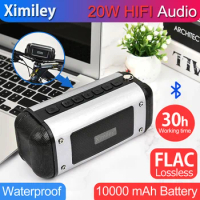 Portable 20W HIFI FLAC Lossless Speaker Audio Super Power Bass Bike Outdoor Wireless Bluetooth Speakers 10000mAh 30H work time