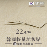 【樂嫚妮】輕量木紋地板 韓國製 木地板 質感木紋地板貼 自由裁切 22片/1坪