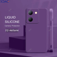 Camera Protection Original Phone Case for VIVO Y27 Y27S Y36 Y77T Y78 (M) T1 Y78T 5G Shockproof Liquid Silicone Luxury Back Cover