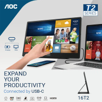 Monitor Portable LED AOC 16T2 IPS Micro-HDMI USB-C TOUCH