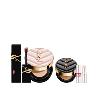 【YSL】官方直營 超模光感鎖吻彩妝組(新品上市/超模光感精華水氣墊+奢華印記鎖吻霧唇釉)