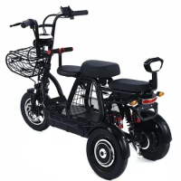3 Wheel Electric Tricycle 3 Seater Adults 48V 12Inch Powerful Electric Scooter With Reverse Function e Scooter Dual Motor 500W
