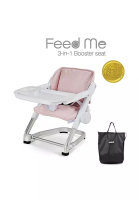 UNILOVE [Unilove] Feed Me 3-in-1 Travel Booster Seat Feeding Chair | Foldable &amp; Adjustable with Carry Bag - Plum Pink