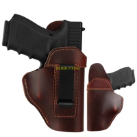 IWB Leather Gun Holster for Concealed Carry Compatible with Glock 19/43X XDS/Hellcat Taurus G2C/G3C/GX4 S&amp;W M&amp;P