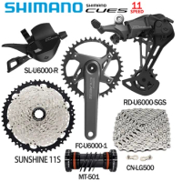 SHIMANO CUES 11 Speed U6000 Transmission Kit 11V MTB Bike FC-U6000 170/175MM Crankset CN-LG500 116L Chain 11-40T/11-52T Flywheel