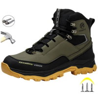 Men's Work &amp; Safety Boots Steel Toe Crush-Resistant Toe Cap And Puncture-Proof Sole Ideal For Construction Sites