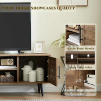 TV cabinet, wooden TV station with storage cabinet, can accommodate TVs below 65 inches, entertainment center, TV cabinet