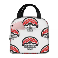 Bathing Ape Shark Lunch Bags Insulated Bento Box Portable Lunch Tote Resuable Picnic Bags Cooler Thermal Bag for Woman Children