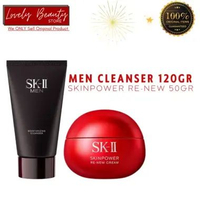 SKII SK-II Paket Men Sabun + Moisturizing Pelembab Skinpower Re-New Cream 50gr