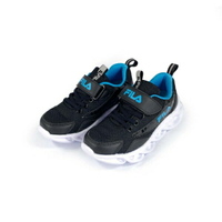 FILA 兒童輕量慢跑鞋/球鞋/童鞋J801U-113黑藍(16~20cm)