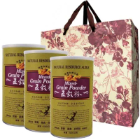 台灣綠源寶 五穀粉(500g/罐)x3罐-佳節提袋組