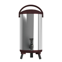 【渥思】日式不鏽鋼保溫保冷茶桶-12公升-可可棕(茶桶.保溫.不鏽鋼)
