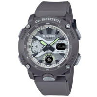 【CASIO 卡西歐】G-SHOCK 時尚深灰 雙顯腕錶 新年禮物 47mm / GA-2000HD-8A