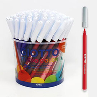 【義大利 GIOTTO】可洗式兒童安全彩色筆(細96支)附筆筒