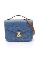 Louis Vuitton 二奢 Pre-loved Louis Vuitton Pochette Metis MM epi denim monogram Handbag leather PVC blue white Brown 2WAY