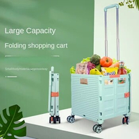 Shopping Cart Supermarket Shopping Cart Trolley Folding Car Storage Box