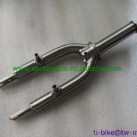 XACD titanium small wheel bike fork, titanium folding bike fork, custom titanium kids bicycle fork