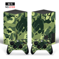 Camouflage Style Skin Sticker Decal Cover for Xbox Series X Console and 2 Controllers Xbox Series X Skin Sticker Viny