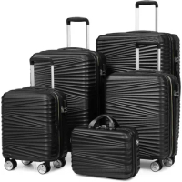 Luggage 5 Piece Sets, Hard Shell Luggage Set Expandable Carry on Luggage Suitcase with Spinner Wheels Durable Lightweight Travel