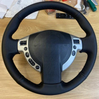 Anti-Slip Leather Braid Car Steering Wheel Cover Wrap For Nissan Qashqai Rogue X-Trail NV200 Sentra 2007-2016 Car Accessories