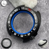 Black Seiko 6105 6309 turtle Watch Cases Fit NH35 NH36 4R35 4R36 Movement Fashion Ceramic Bezle Insert Case