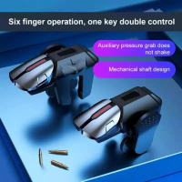 [LOCAL STOCK]Original Six-finger Mini PUBG Mobile Gamepad Controller Game Trigger L1R1 Button Joysti