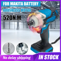 Cordless Brushless Electric Impact Wrench Rechargeable 1/2 inch Wrench Power Tools for Makita Battery Impact Driver Screwdriver
