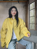 美式飛行員夾克夾棉服薄款加厚棒球服外套男女秋冬季寬松大碼情侶【淘夢屋】
