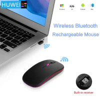 HUWEI Rechargeable Bluetooth Mouse For Macbook Air Pro Retina 11 12 13 14 15 15.6 Xiaomi Hp Lenovo Laptop Wireless Gaming Mouse
